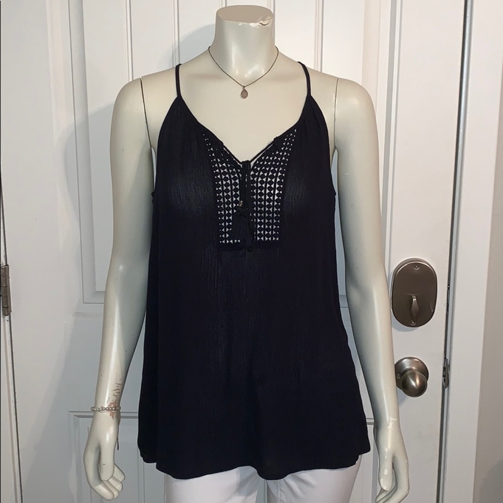 🌸 PAPAYA TASSELED CALI BOHO TOP NAVY! 🌸